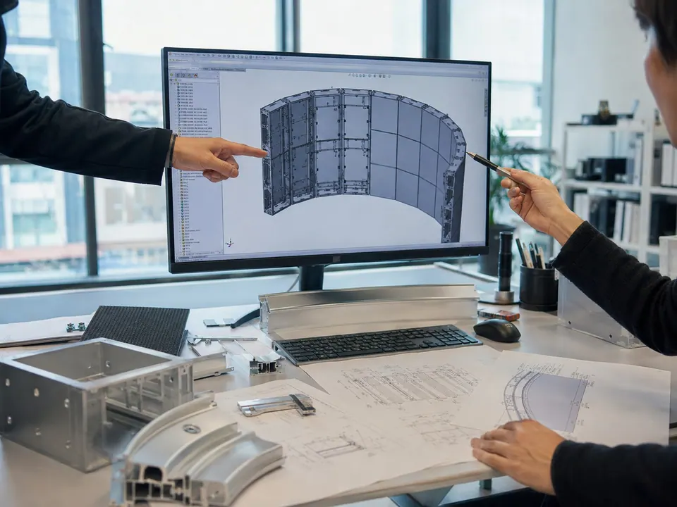 Design review of a curved cabinet 3D model